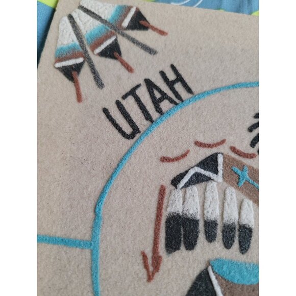 Native American Navajo Sand Painting Four Corners Signed 8x8 - Picture 7 of 9